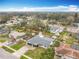 An aerial view of a single-Gathering home in a neighborhood surrounded by mature trees and fenced-in yards at 610 Moonpenny Cir, Port Orange, FL 32127