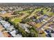 A picturesque aerial shot of a golf community, highlighting lush fairways and desirable homes at 562 Dowling Cir, Lady Lake, FL 32159