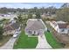 Aerial view of property featuring manicured lawn and fenced backyard at 1426 Powhatan Ct, Lakeland, FL 33805