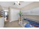 bedroom featuring bunk beds, a ceiling fan, closet and lots of space to play at 1426 Powhatan Ct, Lakeland, FL 33805