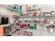 Pantry showcasing organized shelving with various food items and household supplies at 4323 Trotters Way, Lakeland, FL 33801