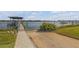 Private boat dock on the water with easy access for boating and waterfront activities at 472 Desoto Dr, New Smyrna Beach, FL 32169