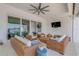 Relaxing covered patio with wicker seating, plush cushions, and an inviting atmosphere at 472 Desoto Dr, New Smyrna Beach, FL 32169
