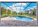 Inviting backyard pool with a screened-in enclosure and lush greenery at 17416 Magnolia Island Blvd, Clermont, FL 34711