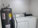 Compact laundry area features standard washer and dryer plus a water heater at 427 Donald St, Lakeland, FL 33813