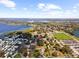 Aerial view of the area, showing a lake and nearby amenities, near the property at 2015 Poe St, Lakeland, FL 33801