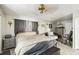 Bedroom featuring neutral walls, tiled floors, curtains, and a ceiling fan at 2640 Oak Dr, Bartow, FL 33830