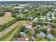 Expansive aerial view of a neighborhood featuring mature trees, a pond, and sprawling green spaces at 390 Lisa Karen Cir, Apopka, FL 32712