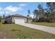 View of single-story home featuring green lawn, two windows, and a two-car garage at 524 Marion Oaks Blvd, Ocala, FL 34473