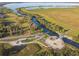 High angle view of vehicle parking lot and dock. Great recreation activities here! at 5261 Waterwood Dr, Bartow, FL 33830