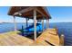 Covered boat dock with boat lift over clear water at 3254 E Canal Ln, Fort Meade, FL 33841