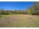 An expansive green lawn with a backdrop of trees and clear blue skies, perfect for outdoor enjoyment and recreation at 1140 Saddlewood Blvd, Lakeland, FL 33809