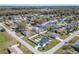 This aerial view showcases a residential neighborhood with mature trees, lawns, and several homes with swimming pools at 17 Se 61St Ct, Ocala, FL 34472