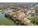 An aerial view of a residential home lot; a rare opportunity to build a custom home in a desirable lakefront community at 2569 Rogers Rd, Lakeland, FL 33812
