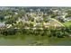 Scenic aerial view of a lakeside community surrounded by lush trees at 2569 Rogers Rd, Lakeland, FL 33812