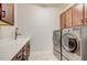Convenient laundry room includes modern washer and dryer, plus ample cabinet storage at 5618 Winterbrook Way, Winter Park, FL 32792