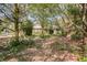 View of the backyard featuring wooded area, lush greenery, and house in the background at 5670 Sw 34Th St, Ocala, FL 34474