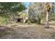 Backyard featuring lush grass, sheds, palm trees, and wooded area at 5670 Sw 34Th St, Ocala, FL 34474