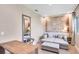 Relaxing bedroom space with neutral colors, a couch, and decorative wall art at 7540 Brooklyn Dr, Kissimmee, FL 34747