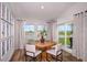 Cozy dining area with round table, modern chairs, and large windows offering scenic views at 1010 Foreshore Ln, Haines City, FL 33844