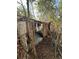 Dilapidated shed featuring broken walls and a mattress inside, amidst overgrown foliage at 0 Se 141St Pl, Umatilla, FL 32784