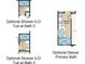 Optional bathroom floor plans for the secondary and primary bathrooms at 5224 Stone Ridge Pl, St Cloud, FL 34771