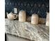 Granite countertop with cream colored tea pot, flour and sweet canisters at 858 Lafayette Ln, Lakeland, FL 33805