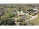 Aerial view of a neighborhood shows mature trees and landscaping at 703 New York Ave, South Daytona, FL 32119