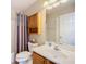Bathroom featuring a vanity, mirror, light fixture, and shower with curtain at 703 New York Ave, South Daytona, FL 32119