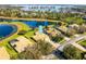Aerial view of homes near Lake Butler with backyard pools, lush landscaping, and scenic waterfront views at 11321 Ledgement Ln, Windermere, FL 34786
