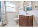 Nicely updated bathroom with stylish vanity and updated fixtures at 407 W Oak Dr, Lakeland, FL 33803
