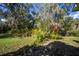 Lush backyard featuring well-maintained lawn and thriving foliage at 9415 Cat Track Trl, Lake Wales, FL 33898