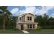 Charming two-story home with a mix of stone and wood exterior, plus a well-manicured lawn and walkway at 7157 Sienna Oak Aly, Orlando, FL 32829