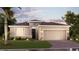 Charming single-story home featuring stone accents, manicured lawn, and a two-car garage, perfect for comfortable living at 1888 Clear Sky Dr, Kissimmee, FL 34744