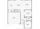 Floor plan of the home showing the layout of the kitchen, living room, bedrooms, and garage at 1532 Axel Cir, Winter Haven, FL 33880