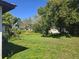 View of the expansive backyard featuring lush green grass and mature trees at 1122 E Edgewood Dr, Lakeland, FL 33803
