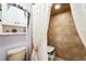 Tile shower with seating and a white shower curtain at 105 Country Club Ln, Mulberry, FL 33860