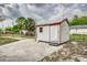 Backyard shed with ample space and secure doors at 824 Interlake Dr, Lakeland, FL 33801