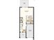 Layout of the first floor featuring a kitchen, living room, half bath, garage, foyer, porch, and patio at 7605 Waterscape Dr, Groveland, FL 34736