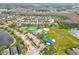 Community aerial view of residences, lush landscaping, and community pool, park, and recreational facilities at 14110 Sapphire Bay Cir, Orlando, FL 32828