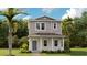 Charming two-story home with a welcoming front porch and meticulously manicured lawn at 750 Honeyrock St, Debary, FL 32713