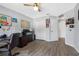 Spacious office area with wood flooring, large closet, and an open doorway to another room at 3548 Galloway Oaks Ct, Lakeland, FL 33810