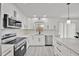 Modern kitchen with stainless steel appliances, stylish hardware, and quartz countertops at 2415 Sutton Rd, Lakeland, FL 33810