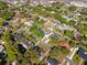 Community aerial view showcasing lush green trees and various houses, some with pools at 1508 Leighton Ave, Lakeland, FL 33803