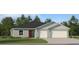 Charming single-story home with a two-car garage, featuring a modern facade and well-maintained lawn at 1261 Deepwater Cir, Eagle Lake, FL 33839