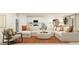Open-concept living area featuring a comfortable sectional sofa, stylish decor, and seamless flow into the kitchen at 1261 Deepwater Cir, Eagle Lake, FL 33839