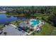Aerial view of the community pool, clubhouse, and dog park at 1792 Yellow Trl, Lakeland, FL 33801