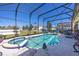 Backyard pool with attached spa and screened enclosure at 622 Copeland Dr, Haines City, FL 33844