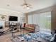 Bright living area featuring a floral sofa, natural light, and a floral-patterned rug, creating a cozy atmosphere at 3926 Grassland Dr, Orlando, FL 32824