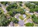 Aerial view showcasing landscaping in a quiet residential neighborhood at 1007 Cr 463B, Lake Panasoffkee, FL 33538